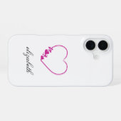 rote Herzform mit personalisiertem Hintergrund iPhone 16 Hülle (Rückseite (Horizontal))