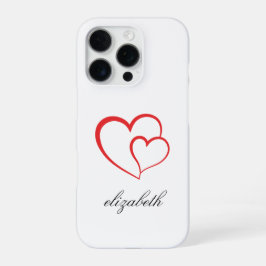 rote Herzform mit personalisiertem Hintergrund  iPhone 16 Pro Hülle