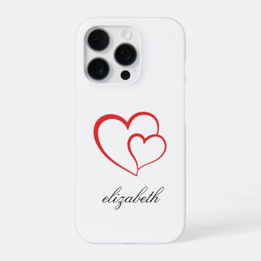 rote Herzform mit personalisiertem Hintergrund iPhone Hülle (Rückseite)