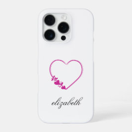 rote Herzform mit personalisiertem Hintergrund  iPhone 16 Pro Hülle