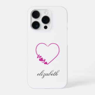 rote Herzform mit personalisiertem Hintergrund iPhone 16 Pro Hülle
