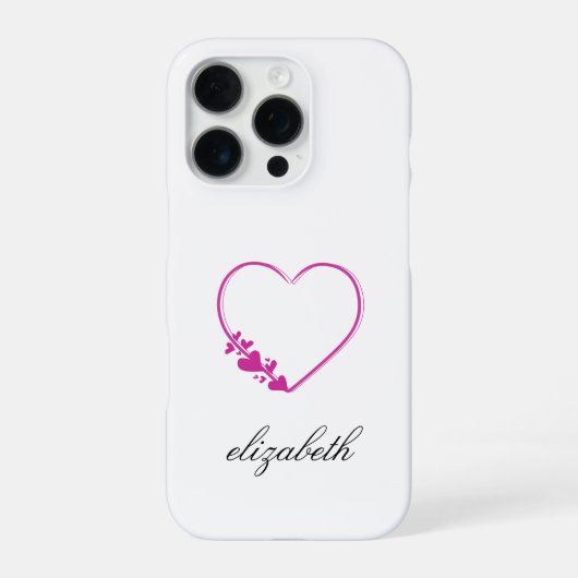rote Herzform mit personalisiertem Hintergrund iPhone Hülle (Rückseite)