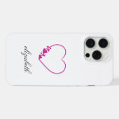 rote Herzform mit personalisiertem Hintergrund iPhone Hülle (Rückseite (Horizontal))