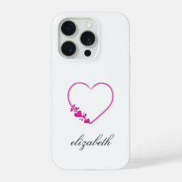 rote Herzform mit personalisiertem Hintergrund  iPhone 15 Pro Hülle
