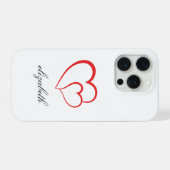 rote Herzform mit personalisiertem Hintergrund iPhone Hülle (Rückseite (Horizontal))