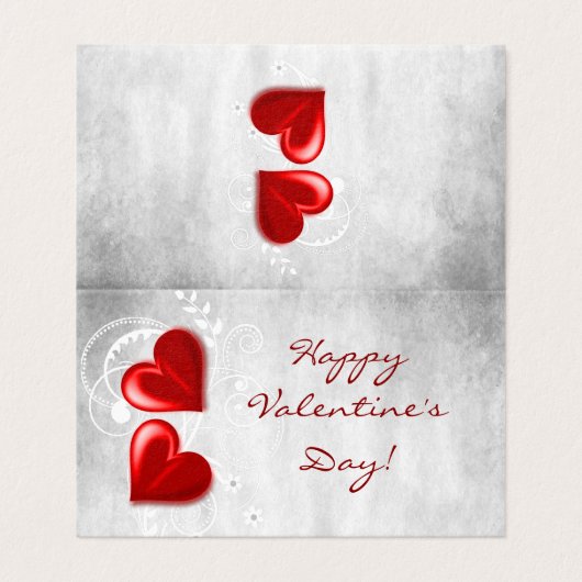 Rote Herzkarte (Außenseite Aufgefaltet)