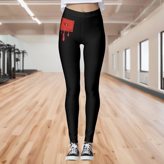 Rote Herzkassette Leggings