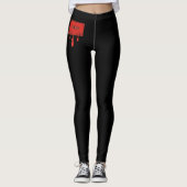 Rote Herzkassette Leggings (Vorderseite)
