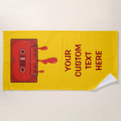 Rote Herzkassette Strandtuch (Vorderseite)