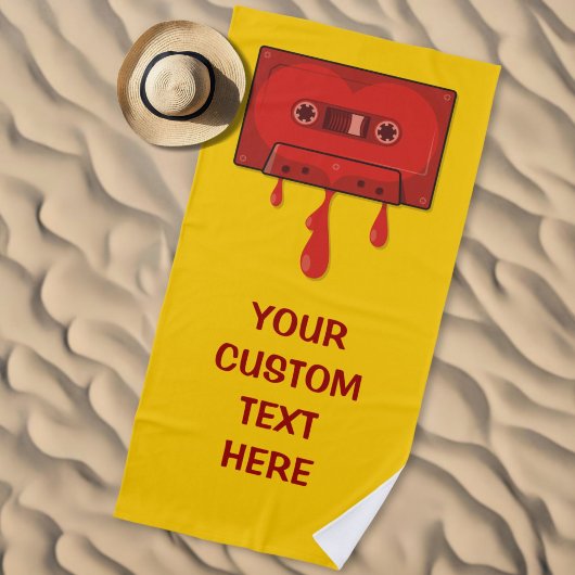 Rote Herzkassette Strandtuch