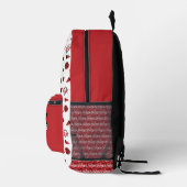 Rote Herzklopfe, Pom Poms, Megaphone Muster Bedruckter Rucksack (Rechts)