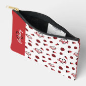 Rote Herzklopfe, Pom Poms, Megaphone Muster Zubehörtasche (Offen)