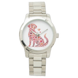 ROTE HERZLABRADORHUNDE ARMBANDUHR