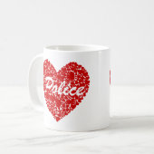 Rote Herzpolizei Kaffeetasse (Vorderseite Links)