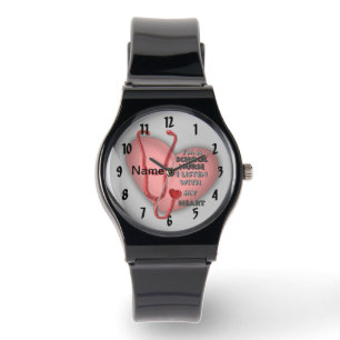 Rote Herzschule Armbanduhr