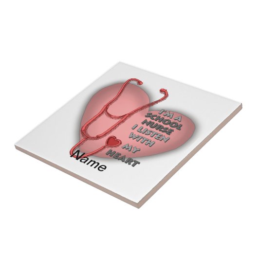 Rote Herzschule Fliese (Seite)