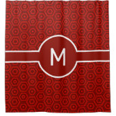 Rote Hexagons mit mittlerer Geometrie Duschvorhang (Vorderseite)