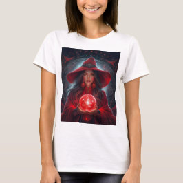Rote Hexe mit Kristallkugel und atemberaubendem Hi T-Shirt