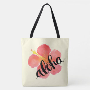 Rote Hibiskus-Aloha Taschen-Tasche Tasche