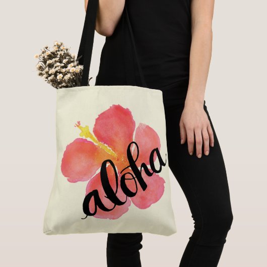 Rote Hibiskus-Aloha Taschen-Tasche Tasche (Von Nahem)