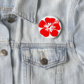Rote Hibiskus-Blume Button (Beispiel)