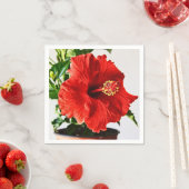 Rote Hibiskus-Blume Serviette (Beispiel)