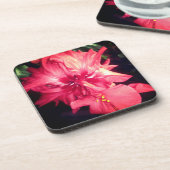 Rote Hibiskus-Blume Untersetzer (Linke Seite)