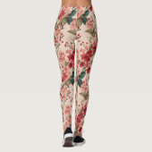 Rote Hibiskus-Blumen auf Rosa Leggings (Rückseite)