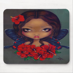 "Rote Hibiskus-Fee" Mousepad