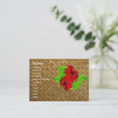 Rote Hibiskus Lauhala Geschäfts-Karten Chubby Visitenkarte (Stehend Vorderseite)