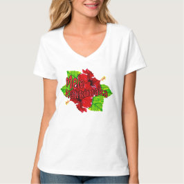 Rote Hibiskus Mele Kalikimaka WeihnachtsShirts T-Shirt