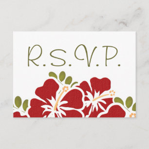 ROTE HIBISKUS UAWG WEDING-ANTWORTKARTEN RSVP KARTE
