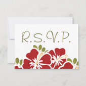 ROTE HIBISKUS UAWG WEDING-ANTWORTKARTEN RSVP KARTE (Vorderseite)