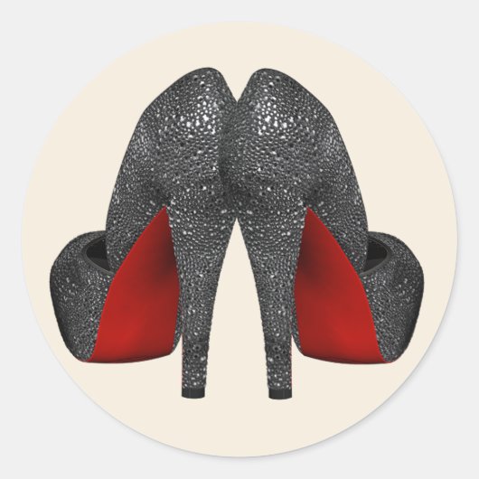 Rote High Heel Schuh Aufkleber (Vorderseite)