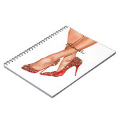 Rote High Heel Schuhe Beine Notizblock (Linke Seite)