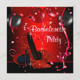 Rote High Heel Schuhe Rote Junggesellinnen-Party Einladung