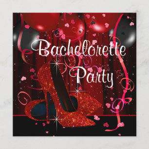 Rote High Heel Schuhe Rote Junggesellinnenparty Einladung