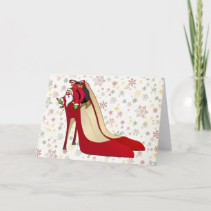 Rote High Heel Schuhe / Santa Elf Feiertagskarte