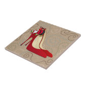 Rote High Heel Schuhe / Santa Elf Fliese (Seite)