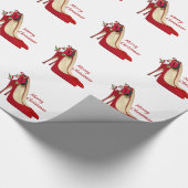 Rote High Heel Schuhe / Santa Elf Geschenkpapier (Ecke)
