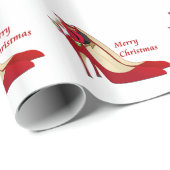 Rote High Heel Schuhe / Santa Elf Geschenkpapier (Rolleneckpunkt)