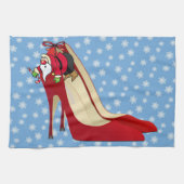 Rote High Heel Schuhe / Santa Elf Küchentuch (Horizontal)