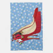 Rote High Heel Schuhe / Santa Elf Küchentuch (Vertikal)