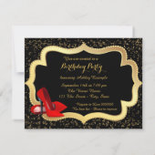 Rote High Heels Geburtstagsparty Einladung (Rückseite)