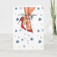 Rote High Heels Weibliche Beine Weihnachten