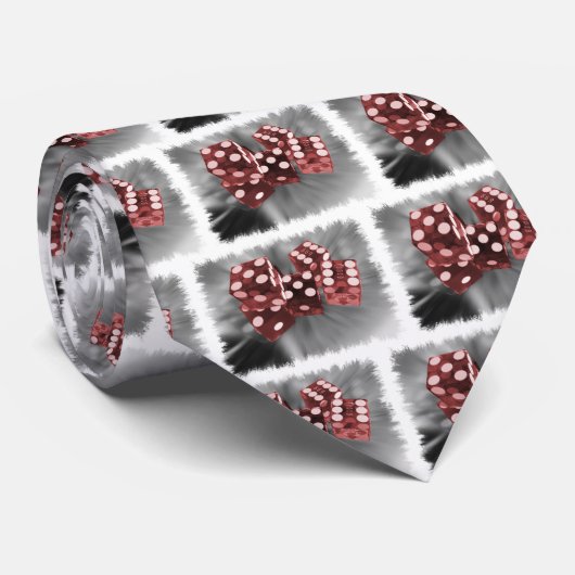 Rote High Roller-Würfel Las Vegas Krawatte (Gerollt)