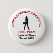 Rote High School Drill Team Tänzerin Personalisier Button (Vorderseite)