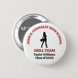Rote High School Drill Team Tänzerin Personalisier Button