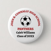 Rote High School Fußballmannschaft Personalisiert Button (Vorderseite)