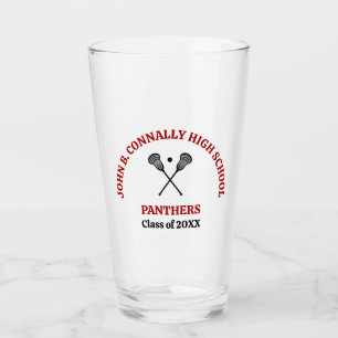 Rote High School Lacrosse-Mannschaft Personalisier Glas